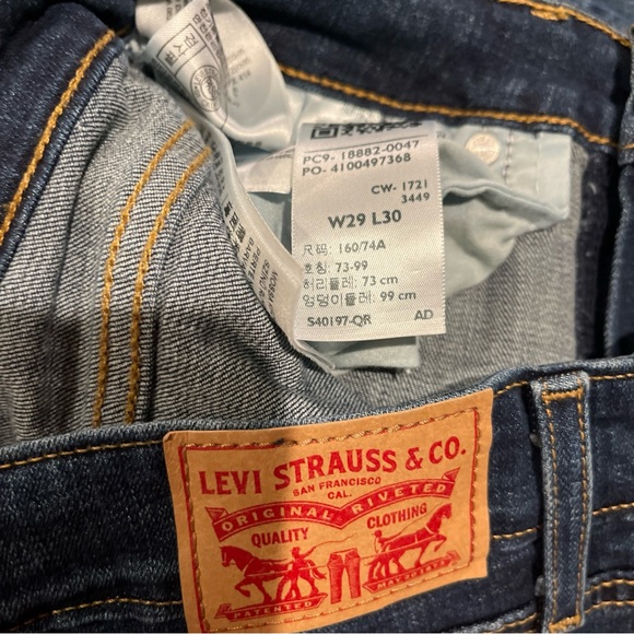 Levis Strauss 721 Jeans Womens Size 29 High Rise Skinny Denim Dark Blue - Picture 10 of 10